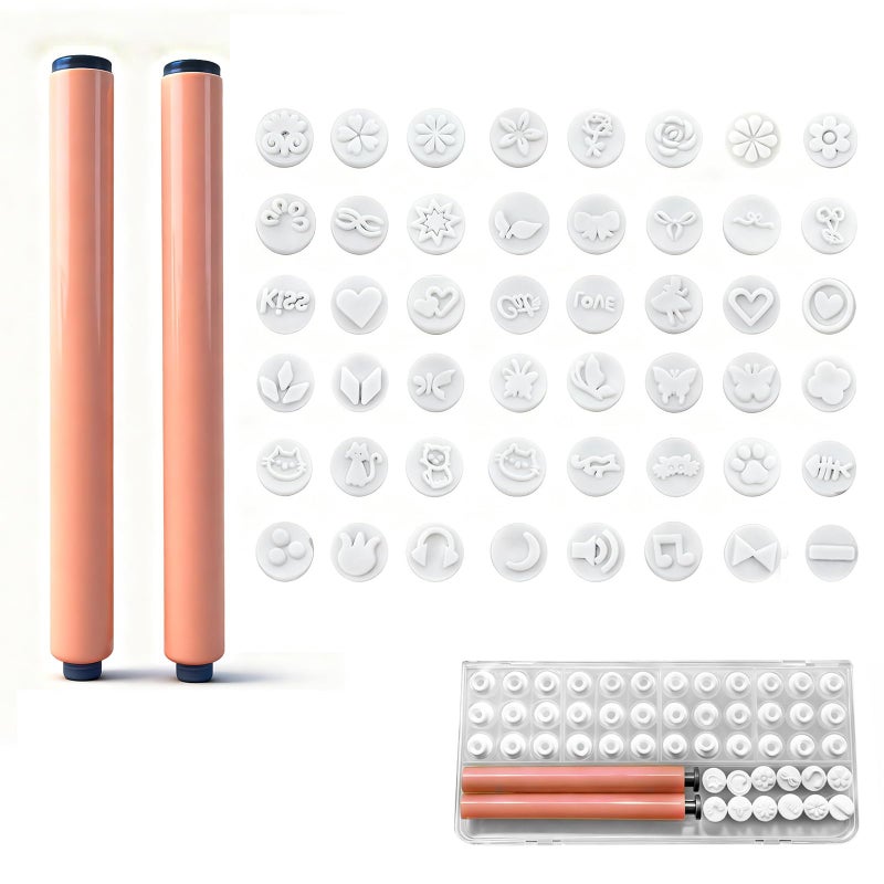 Ecoflick 48 Pcs Nail Stamp Pen Set, Nail Art Pens with Interchangeable Stamp Heads, Quick Nail Art Tools with 48 Unique Patterns, Flower Butterfly Rose DIY Nail Stamping Pen Kit, Nail Design Tools for Women - Image 1