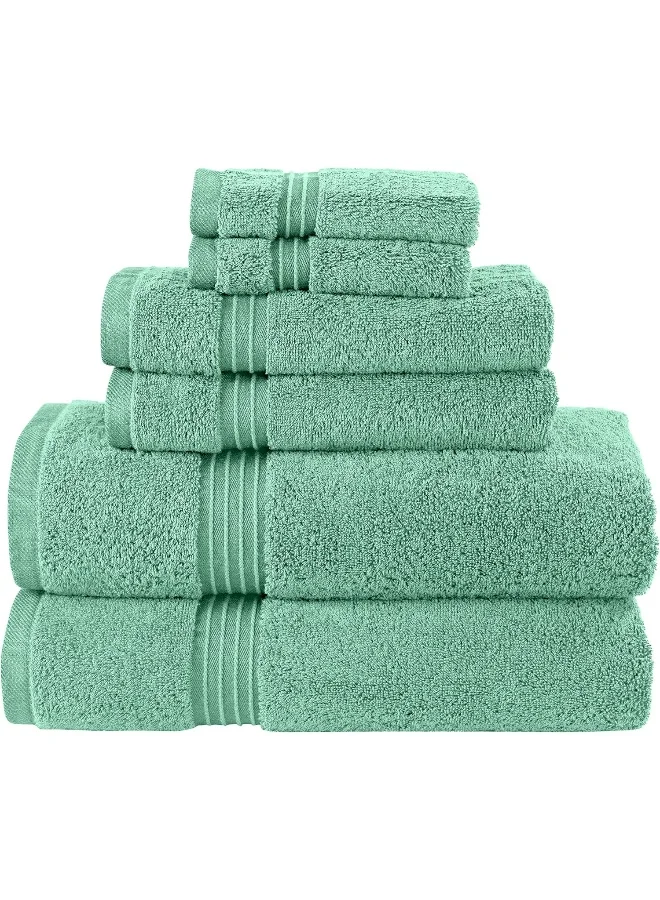 Bliss Casa 6 Pieces Towel Set - 2 Bath Towels 2 Hand Towels and 2 Washcloths 600 GSM Ring Spun Cotton Highly Absorbent Towels for Bathroom Shower Towel