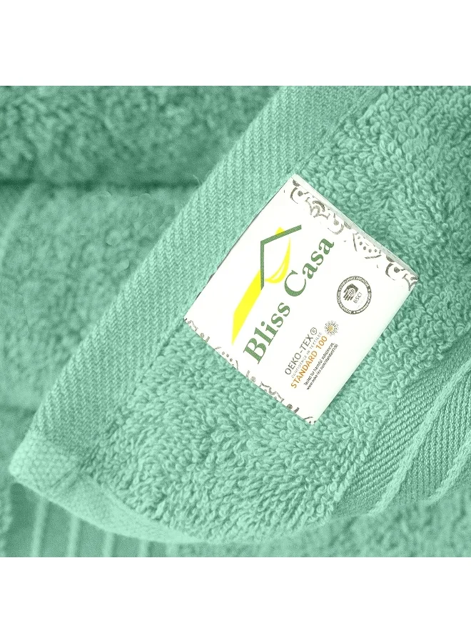 Bliss Casa 6 Pieces Towel Set - 2 Bath Towels 2 Hand Towels and 2 Washcloths 600 GSM Ring Spun Cotton Highly Absorbent Towels for Bathroom Shower Towel