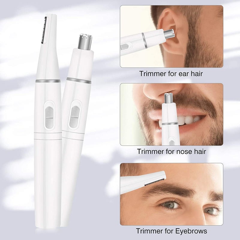 كاست ويف مزيل شعر الأنف، مزيل شعر الأنف للرجال والنساء، مزيل شعر الوجه الكهربائي الذي يعمل بالبطارية مع شفرات مزدوجة الحواف من الفولاذ المقاوم للصدأ، مجموعة احترافية للعناية بالوجه - Image 4