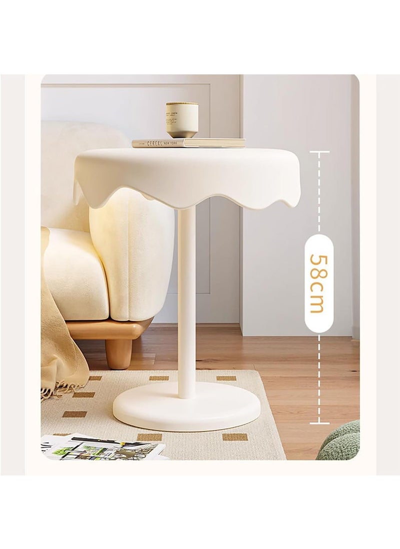 Small End Table, 16.53" Dia. x 22.44" H Round Side Table, Ice Cream Tea Family for Living Room Creative Simple Small Round Table, Modern Side Table Corner Sofa Table Nightstand, Black