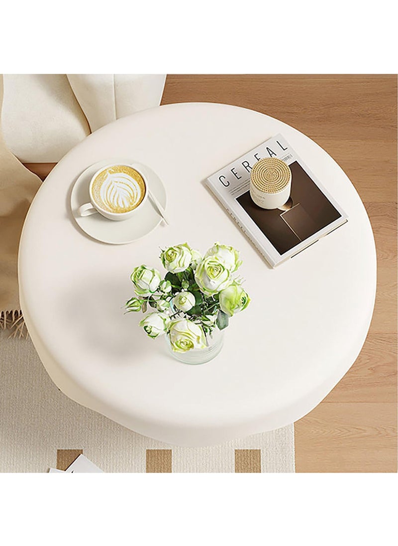 Small End Table, 16.53" Dia. x 22.44" H Round Side Table, Ice Cream Tea Family for Living Room Creative Simple Small Round Table, Modern Side Table Corner Sofa Table Nightstand, Black