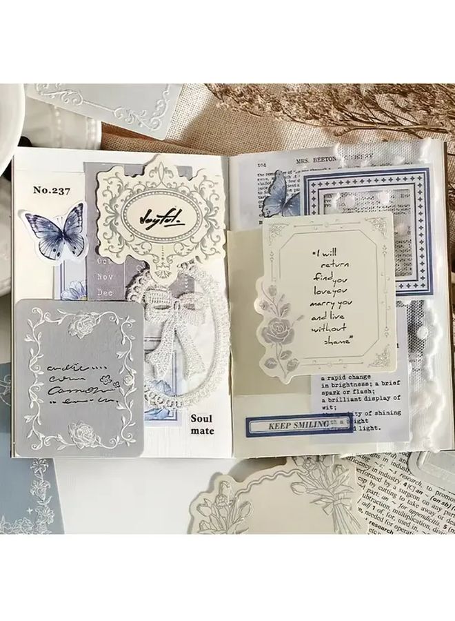 Retro Lace Embossed Cow Paper Notes 30 Pages One Pack Floral Bow Design Scrapbooking Journaling Textured Non Adhesive Craft Paper - Image 4