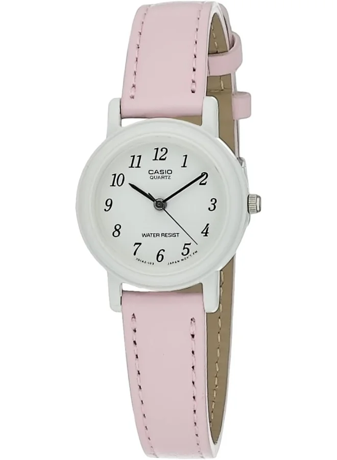 كاسيو Women's Watch - LQ-139L-4B1DF White Dial, Pink Band