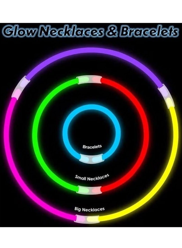 مجموعة عصي تضيء في الظلام مكونة من 100 قطعة مع 100 موصل 8بوصة - Image 3