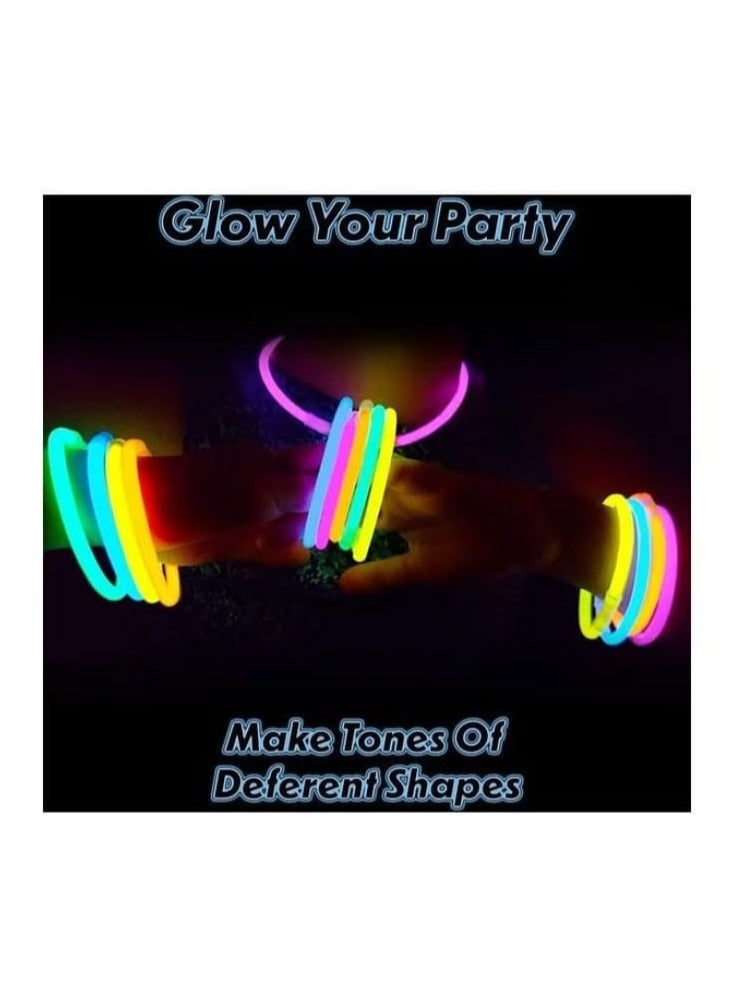 مجموعة عصي تضيء في الظلام مكونة من 100 قطعة مع 100 موصل 8بوصة - Image 2