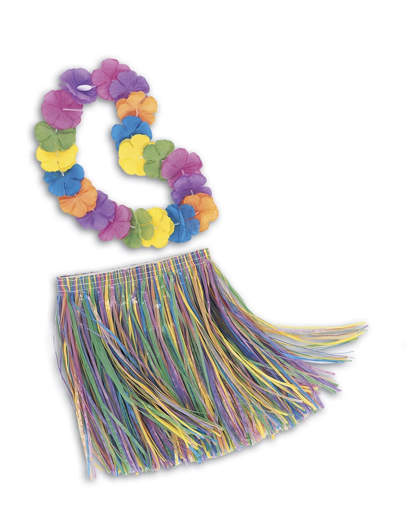 Unique Child Luau Skirt & Lei Set - Vibrant & Tropical Design - Perfect for Parties, Hula Dance, Beach Fun - Image 3