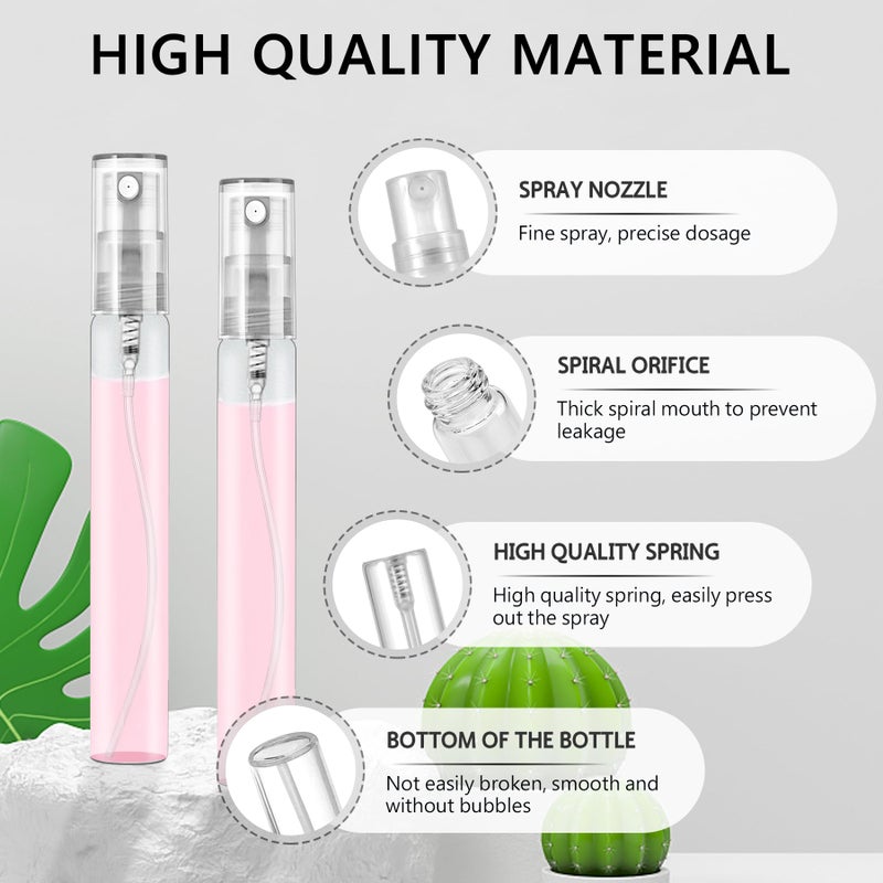 Csdtylh Mini Spray Bottles 70Pcs 10Ml Clear Glass Perfume Bottles Refillable Fine Mist Spray Bottles Empty Fragrance Sample Spray Containers Cosmetics Atomizer For Cleaning Travel Essential Oils - Image 3