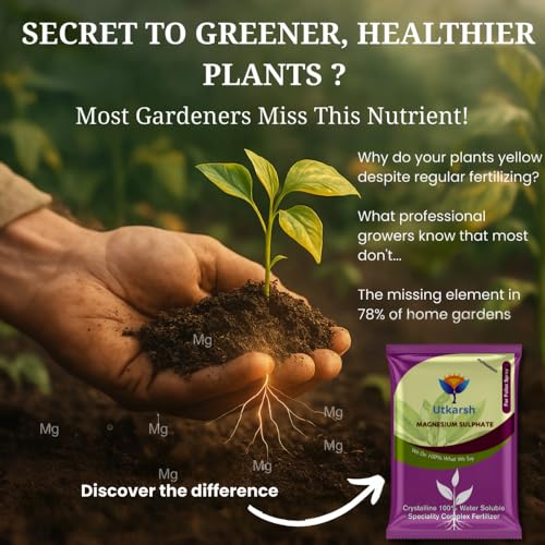 Utkarsh Epsom Salt - Magnesium Sulphate for Plants Growth and Home Garden | 100% Water Soluble Fertilizer | Enhances Photosynthesis & Nutrient Uptake (400gm; Pack of 1) - Image 3