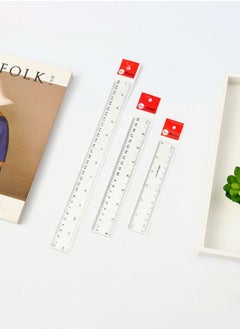 Generic 3-Piece Plastic Ruler Set with 30cm 20cm and 15cm Straight Rulers  - Image 2