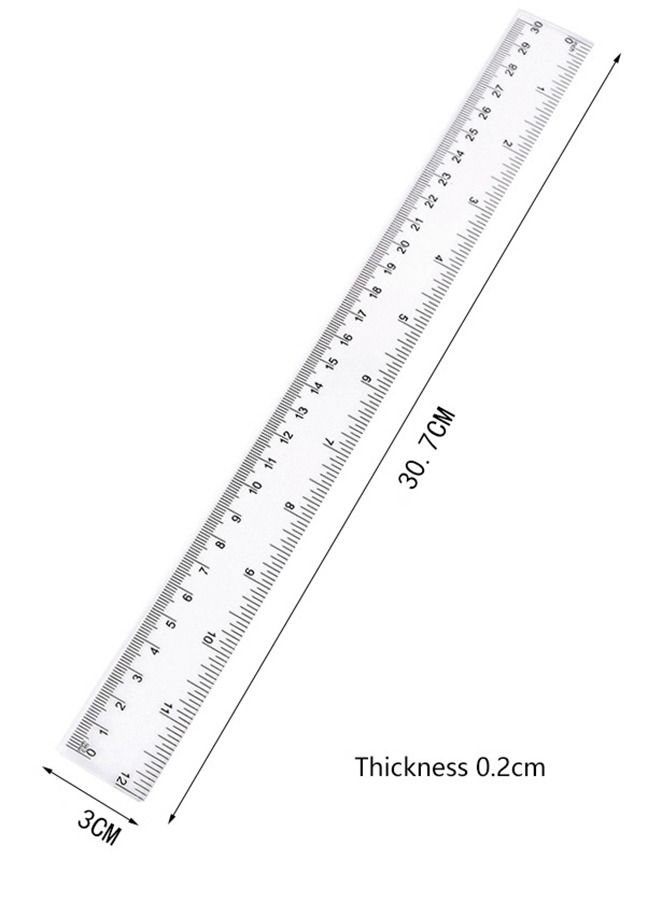 Generic 3-Piece Plastic Ruler Set with 30cm 20cm and 15cm Straight Rulers  - Image 4
