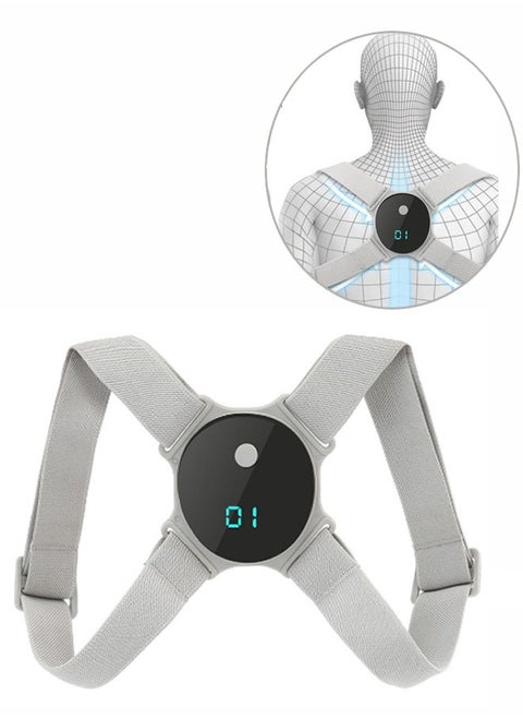 Grey Smart Comfort Back Support Backs Posture Corrector