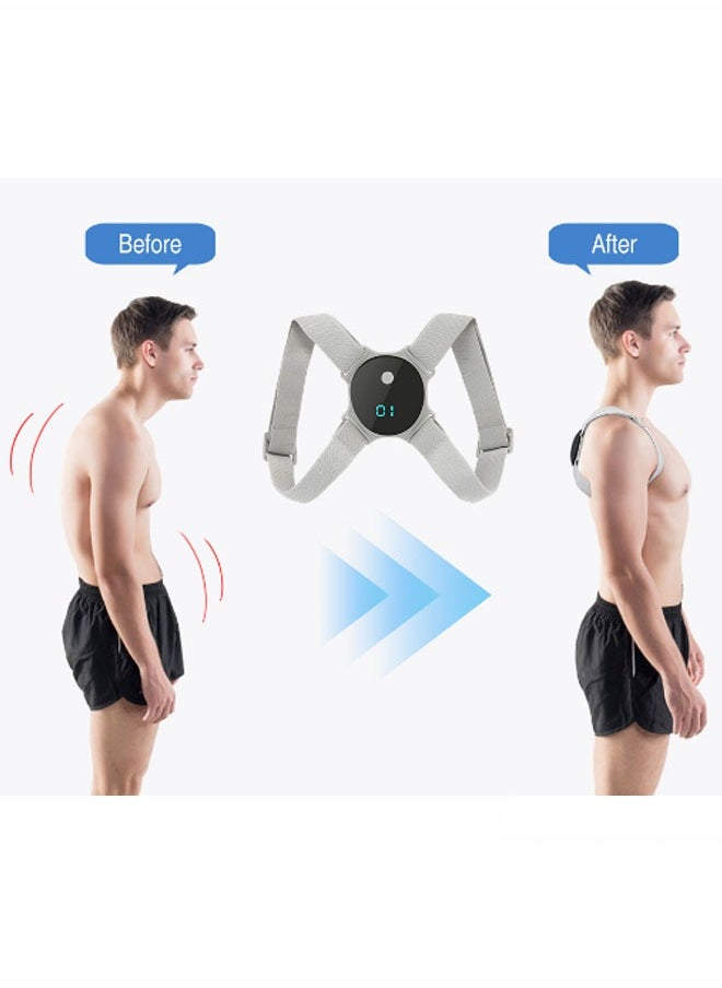 Grey Smart Comfort Back Support Backs Posture Corrector