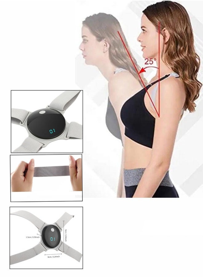 Grey Smart Comfort Back Support Backs Posture Corrector