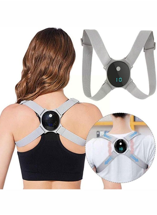 Grey Smart Comfort Back Support Backs Posture Corrector