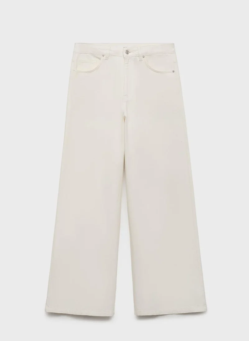 مانجو جينز كالي مستقيم بخصر مرتفع