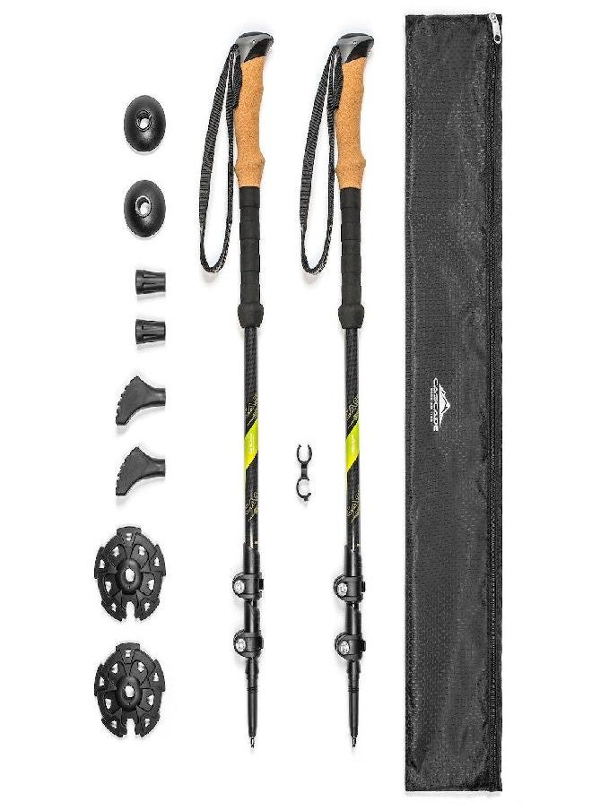 Cascade Mountain Tech Cascade Mountain Tech Trekking Poles - Carbon Fiber Walking or Hiking Sticks with Quick Adjustable Locks (Set of 2)  - Image 1