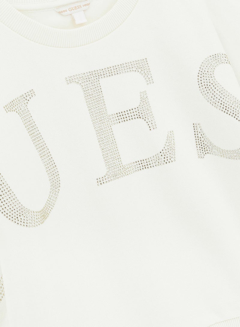 GUESS Kids Graphic Crew Neck Sweatshirt - Image 3