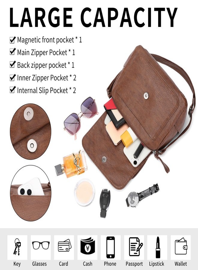 SENDEFN Crossbody Bags for Women, Soft Leather Crossbody Handbags Purses with Zipper Closure - Image 3