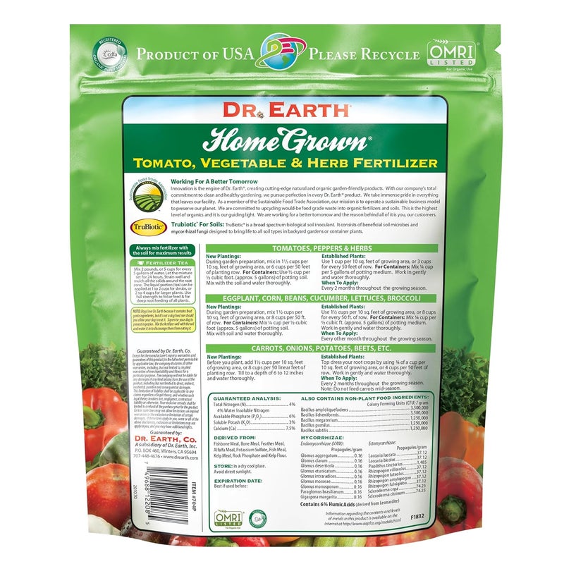 Dr. Earth Home Grown Organic Tomato, Vegetable & Herb Fertilizer - 4 lbs - Image 2
