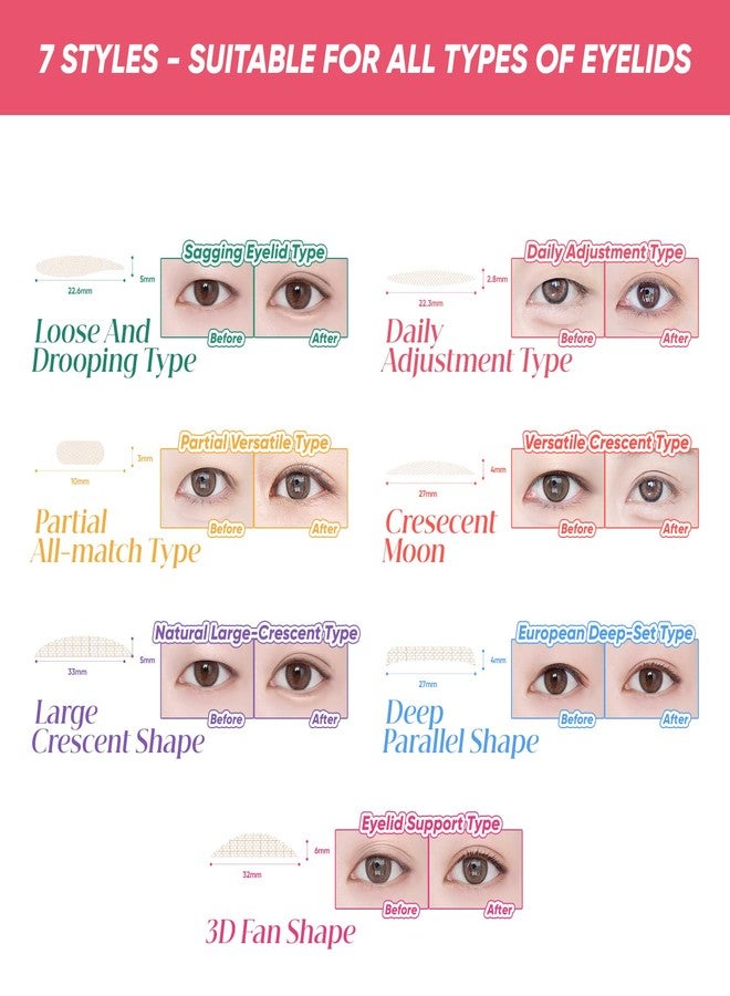 MLEN DIARY Double Eyelid Tape Invisible Eyelid Lifter Strips for Hooded Eyes Droopy Eyelid Lifter Eye Lid Strips with Tools (192P-22.3 * 2.8mm) - Image 5