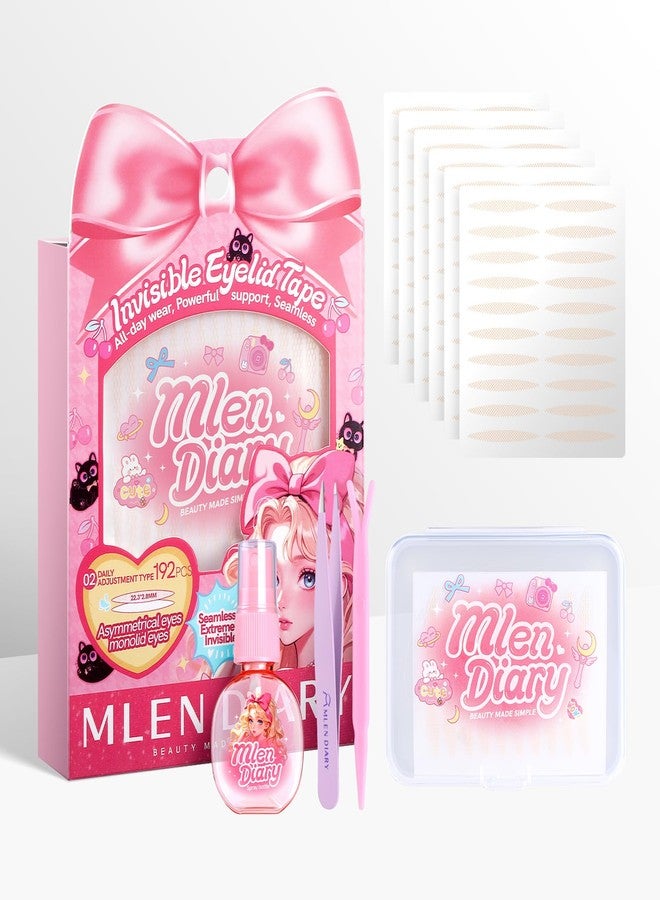MLEN DIARY Double Eyelid Tape Invisible Eyelid Lifter Strips for Hooded Eyes Droopy Eyelid Lifter Eye Lid Strips with Tools (192P-22.3 * 2.8mm) - Image 1