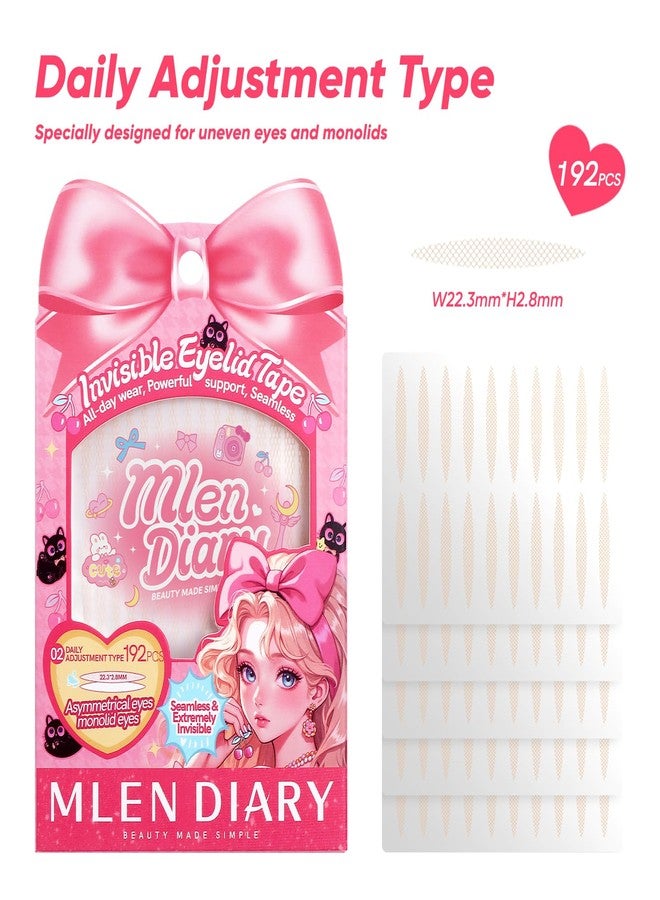 MLEN DIARY Double Eyelid Tape Invisible Eyelid Lifter Strips for Hooded Eyes Droopy Eyelid Lifter Eye Lid Strips with Tools (192P-22.3 * 2.8mm) - Image 3