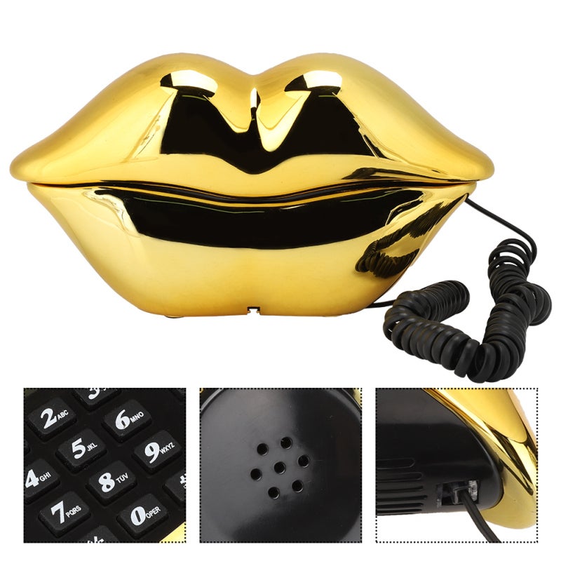 Gold Desk Telephone Clear Sound Quality Home Phone - Fashionable Novel Style Office Telephone for Home Decoration - Image 4