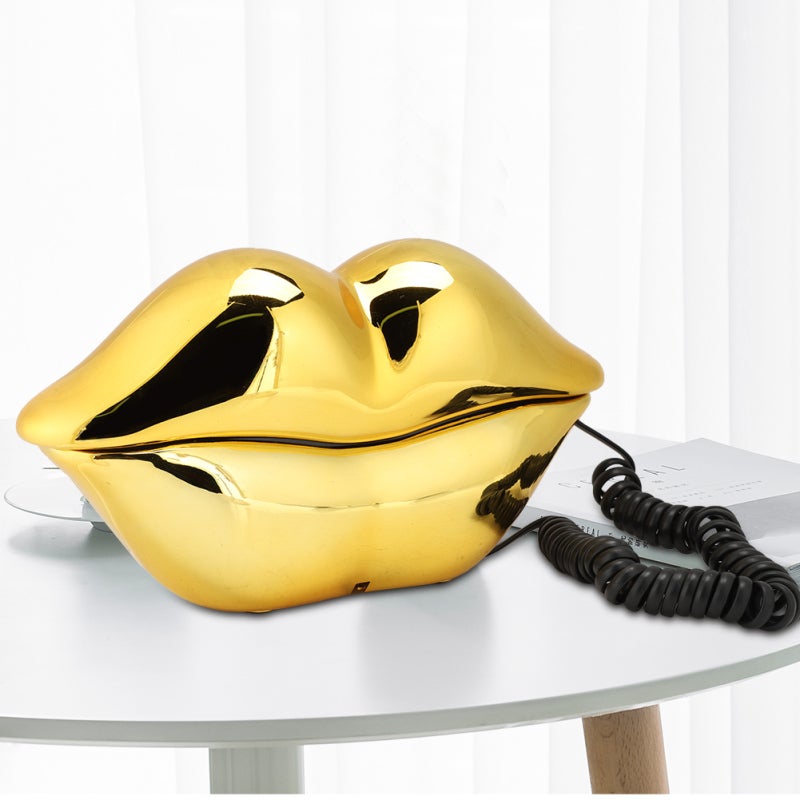 Gold Desk Telephone Clear Sound Quality Home Phone - Fashionable Novel Style Office Telephone for Home Decoration - Image 5
