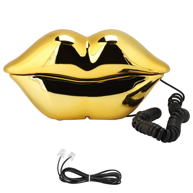 Gold Desk Telephone Clear Sound Quality Home Phone - Fashionable Novel Style Office Telephone for Home Decoration - Image 1