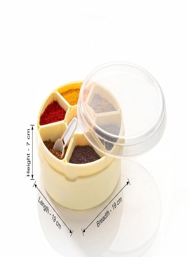 HAPPI Plastic Masala Box for Kitchen, Spice Boxes for Kitchen, Transparent Rangoli/Spice/Masala Dabba Container 7 Compartments with 1 Spoon - Image 3