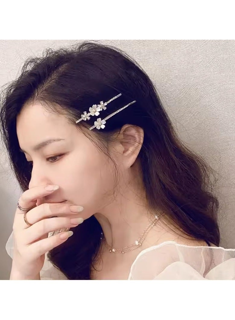 جلوسكي نسخة كورية جديدة لؤلؤة زهرة الزيركون خط واحد الشعر كليب الراينست الجانب كليب المزاج أنثى الموضة إكسسوارات الشعر - Image 5