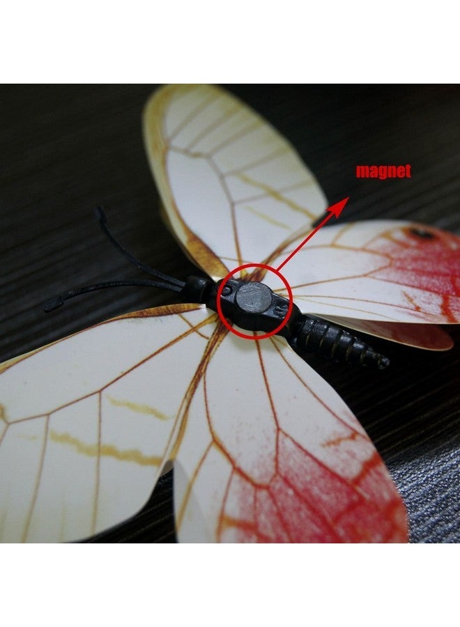 بينديا ملصقات حائط على شكل فراشة معدنية ثلاثية الأبعاد من Pindia مكونة من 12 قطعة لتزيين حفلات الزفاف المنزلية (أصفر) - Image 5