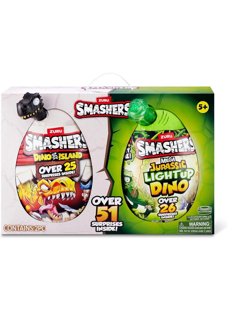 زورو مجموعة زورو سماشر ميجا دينو من قطعتين: جزيرة الديناصورات + بيضة الديناصورات المضيئة (ZUR-74148) - Image 1
