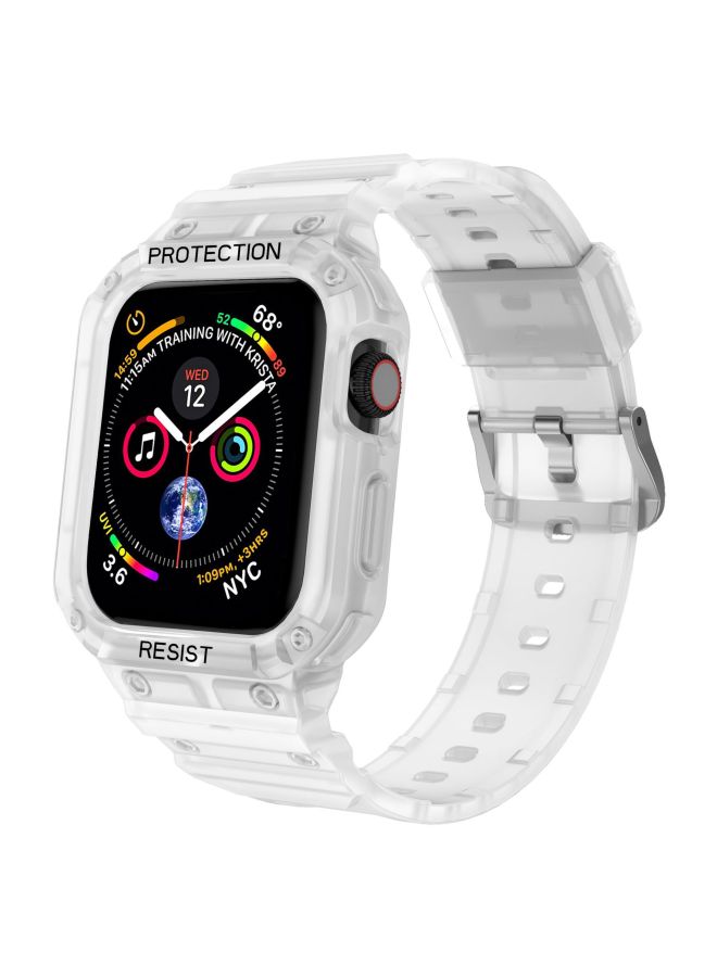 Suitable For Apple Watch Strap For Applewatch7654321 Generation One-piece Strap TPUC Solid Color Case-Color:White-Exterior Dimension:38-41mm - Image 2