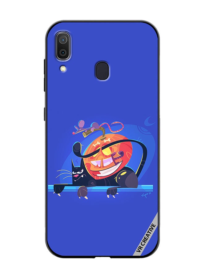 VR CREATIVE Protective Case Cover For Samsung Galaxy A30 Halloween Cat Design Multicolour - Image 1