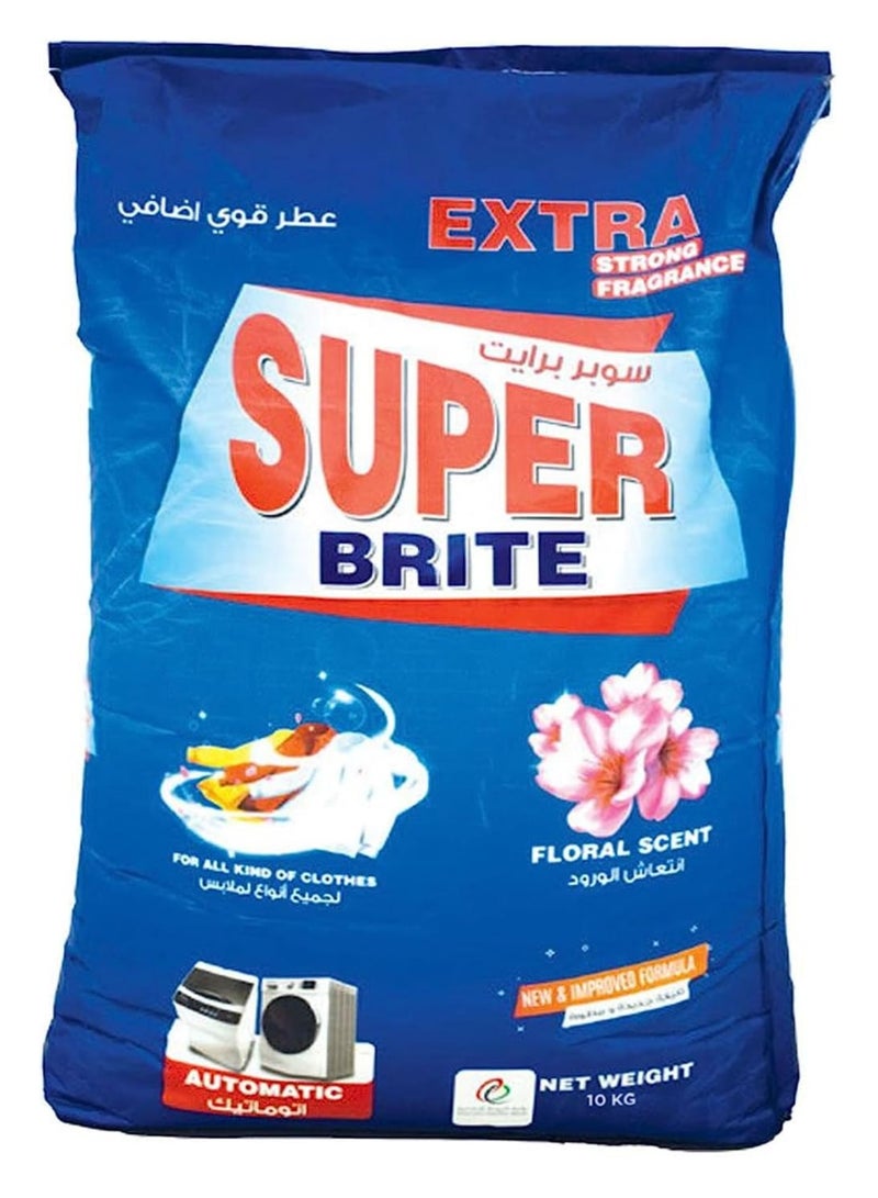 سوبر برايت مسحوق غسيل ١٠ كجم، مزيل قوي للبقع، رائحة زهرية منعشة، لطيف على البشرة  - Image 1