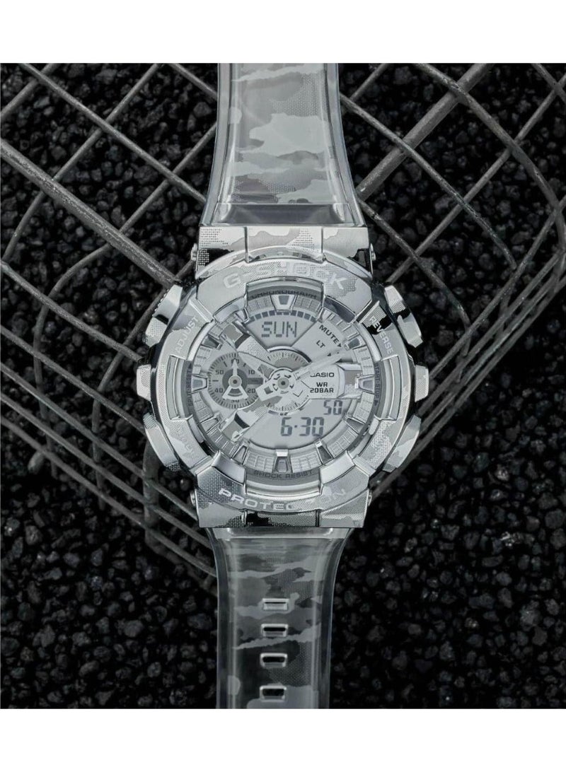 كاسيو ساعة كاسيو جي شوك GM-110SCM-1ADR انالوج رقمي اطار معدني مقاومة للصدمات مقاومة ماء 200 متر اضاءة خلفية LED توقيت عالمي ستوب ووتش مؤقت عد تنازلي منبهات تقويم تلقائي - Image 5