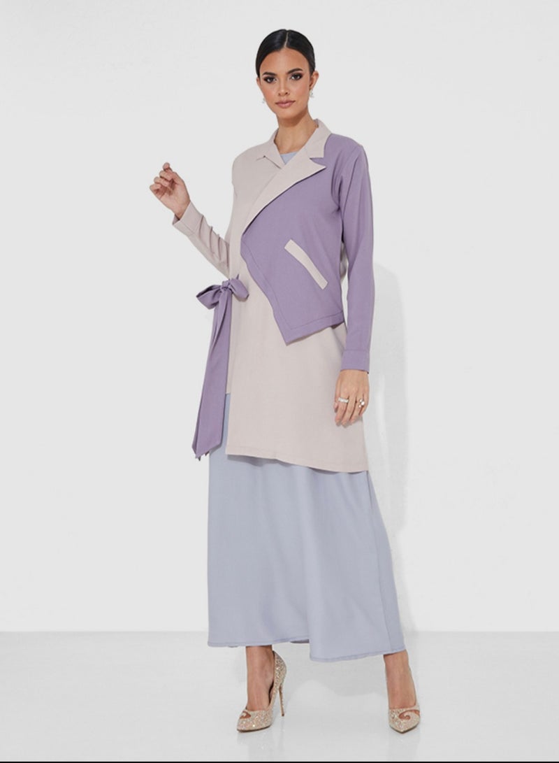 Rosette Abaya Top Elegant Blazer Set with inner Dress  - Image 3