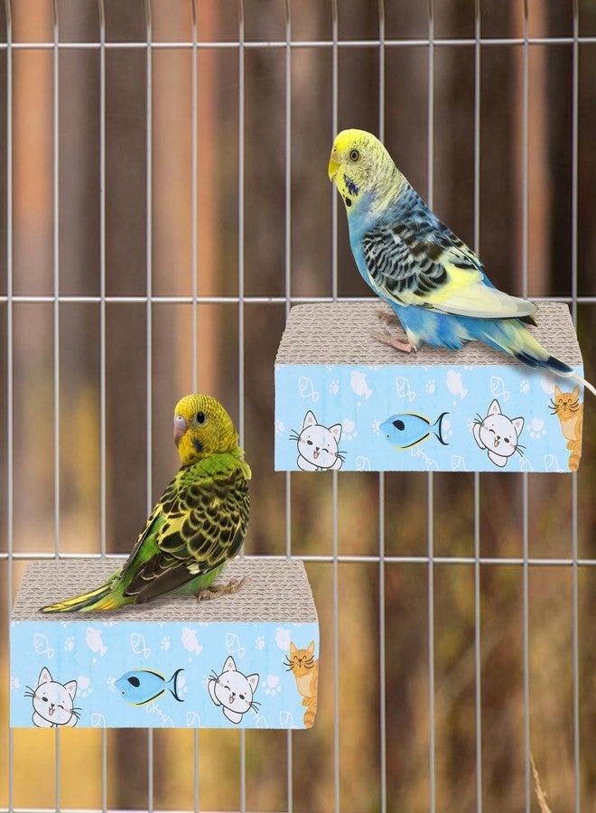 COMNICO 2 PCS Bird Chew Toy Parrot Cage Perch Cardboard Platform Bird Paw Grinding Stand for Cage Birds Resting Platform Stand Parrot Playground Exercise Toys ParakeetsCage Accessories - Image 5