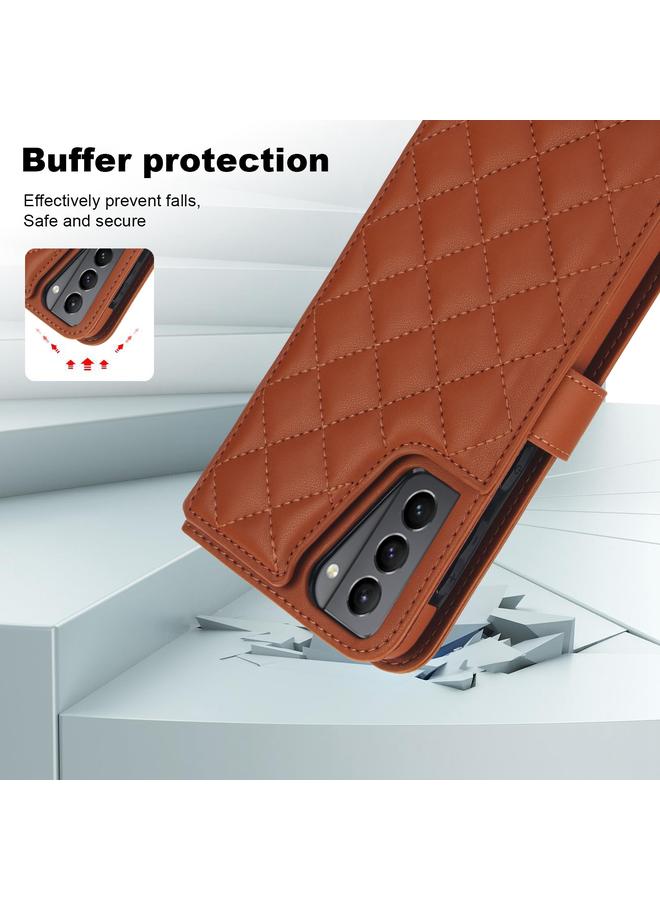 S-TOP Case For Samsung Galaxy S22+ 5G Crossbody Multifunction Rhombic Leather Phone Case - Image 5