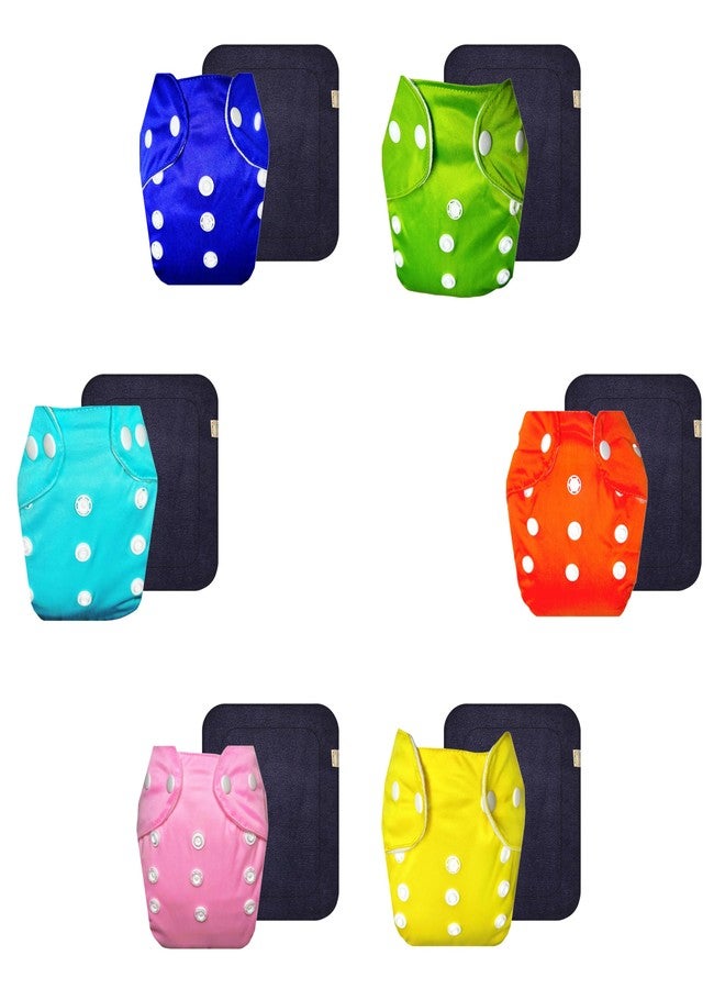 Dumbledo Lite Cloth Diaper with Black Insert (Pack of 6) | Hypoallergenic | Reusable & Washable | Easy to Clean | Trusted by Moms | 3 Months - 2 Years | Unisex Baby - Image 1