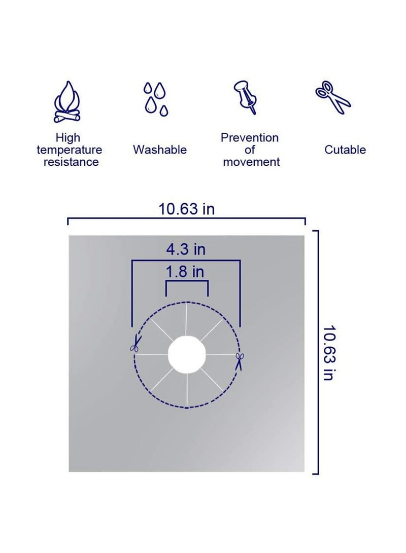 SOLARAE 8 Pack Gas Hob Range Protectors Reusable Stove Burner Covers Stove Top Protectors Stove Burner Liner Cover Heat-Resistant Non Stick Easy to Clean - Image 2