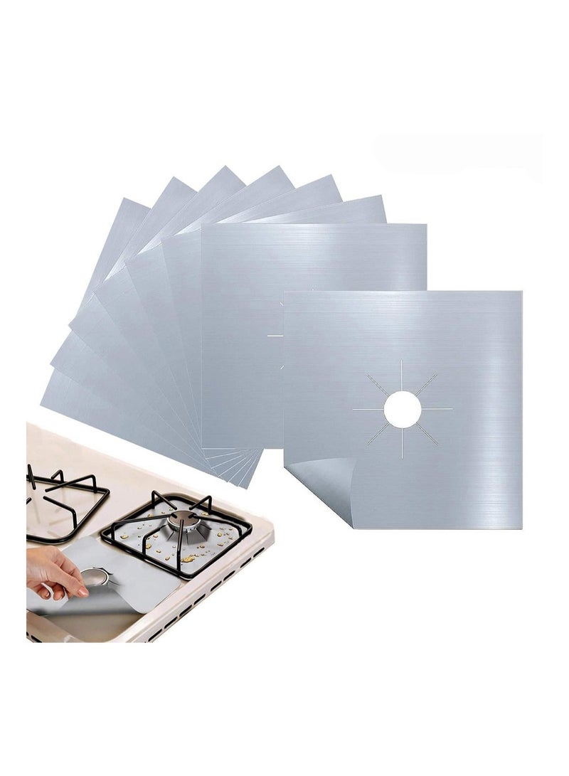 SOLARAE 8 Pack Gas Hob Range Protectors Reusable Stove Burner Covers Stove Top Protectors Stove Burner Liner Cover Heat-Resistant Non Stick Easy to Clean - Image 1