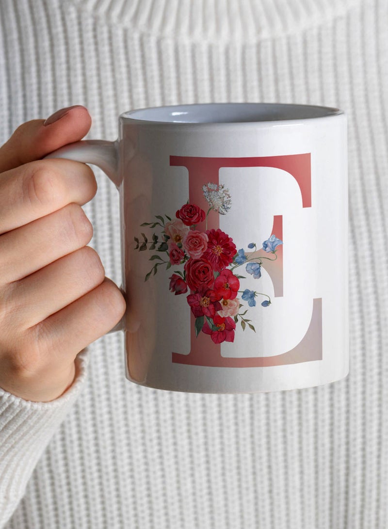 LOWHA 11 oz Ceramic Mug with Letter E Design on Both Sides - Image 4