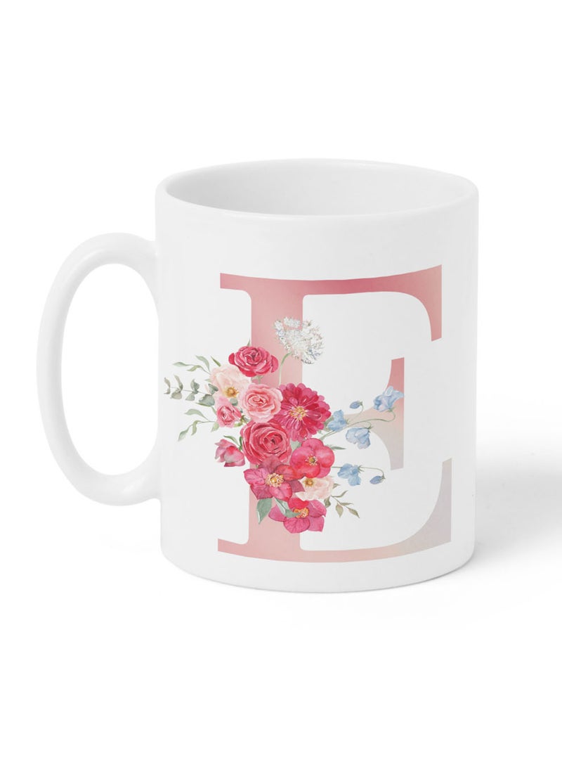 LOWHA 11 oz Ceramic Mug with Letter E Design on Both Sides - Image 1