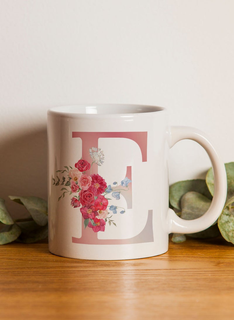 LOWHA 11 oz Ceramic Mug with Letter E Design on Both Sides - Image 3
