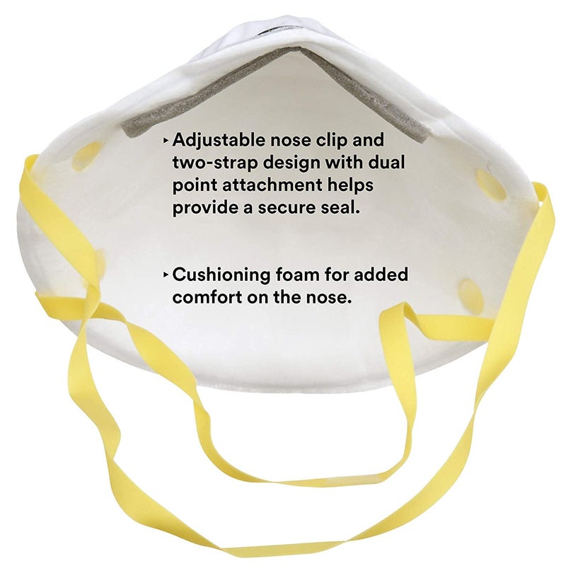 3M Personal Protective Equipment Particulate Respirator 8210, Pack of 160, N95, Disposable, NIOSH APPROVED, Smoke, Dust, Grinding, Sanding, Sawing, Sweeping - Image 3