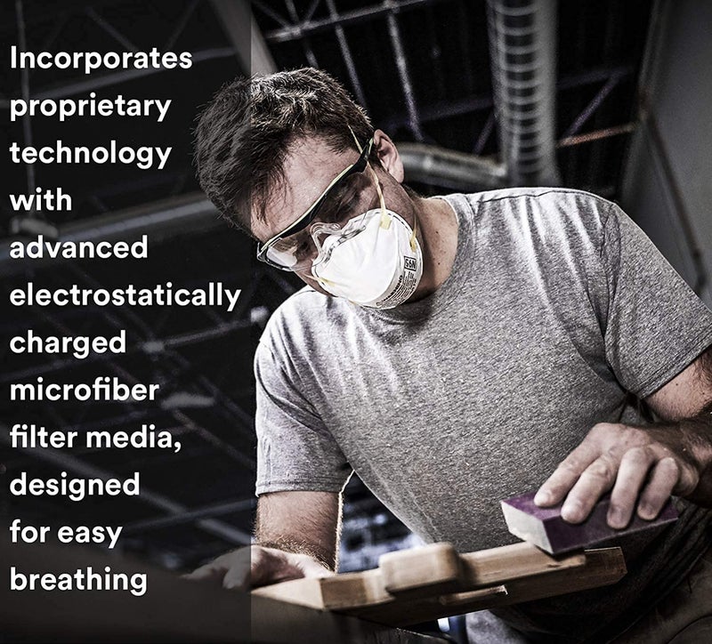 3M Personal Protective Equipment Particulate Respirator 8210, Pack of 160, N95, Disposable, NIOSH APPROVED, Smoke, Dust, Grinding, Sanding, Sawing, Sweeping - Image 5
