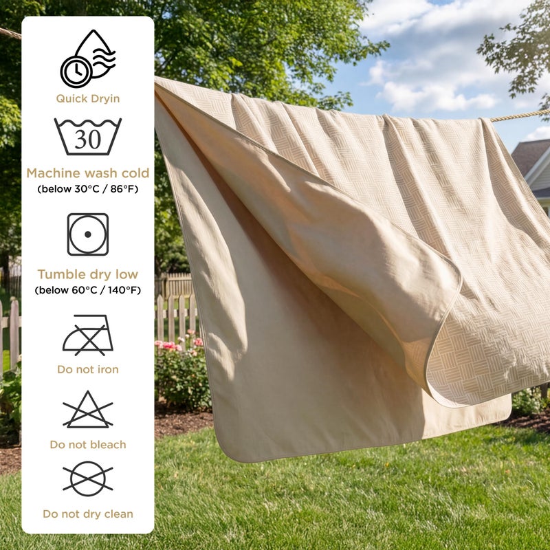 Bedsure Waterproof Couch Cover for Dogs Washable - Waterproof Blanket for Large Dogs Couch Sofa Bed Cozy, Lightweight Furniture Protector for Pet Cat Quick Drying, Sandy Tan, 52x82IN - Image 5